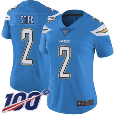 Los Angeles Chargers NFL Football Easton Stick Electric Blue Jersey Women Limited #2 Alternate 100th Season Vapor Untouchable->women nfl jersey->Women Jersey